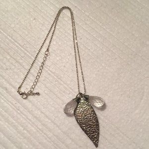 Silvertone Leaf Necklace